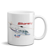 Sikorsky S-76 (Blue) Airplane Ceramic Mug - Personalized w/ N#