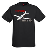 Socata TBM 850 (Silver/Red/Black) Airplane T-Shirt - Personalized