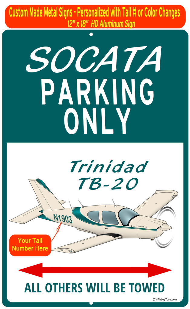 Socata Trinidad TB20 (Teal) HD Airplane Sign