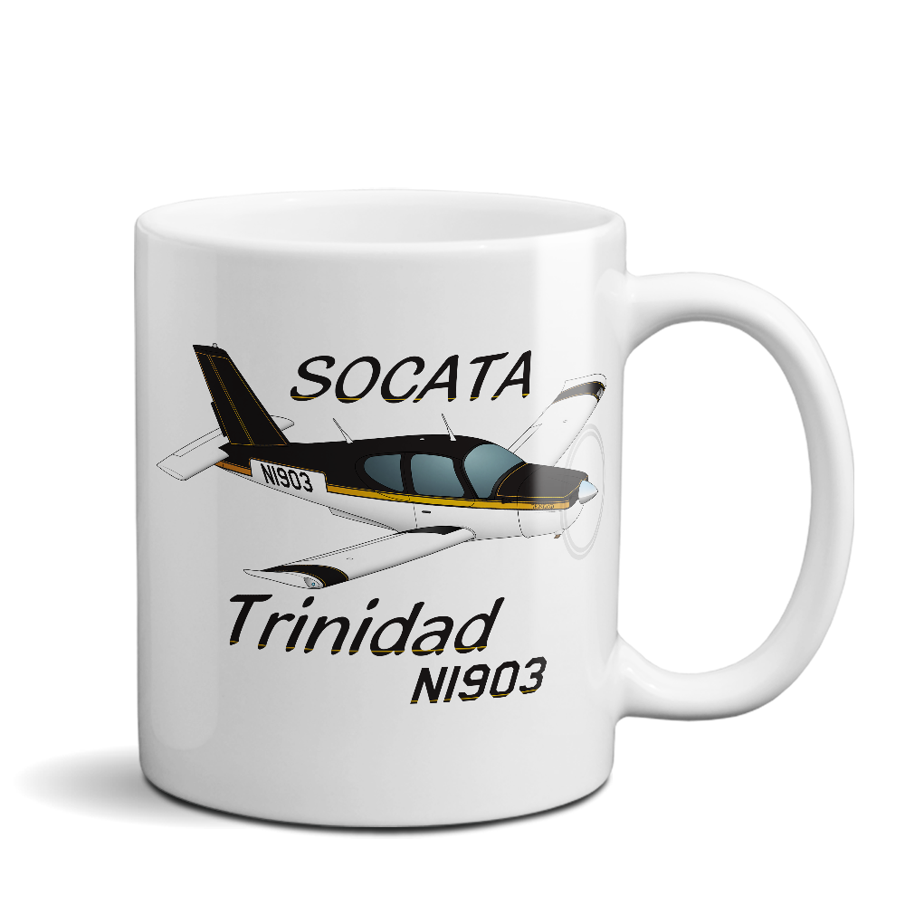 Socata Trinidad TB 20 Airplane Ceramic Mug - Personalized w/ N#