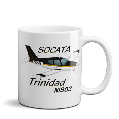 Socata Trinidad TB 20 Airplane Ceramic Mug - Personalized w/ N#