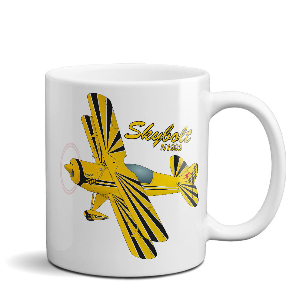 Steen Aero Skybolt (Yellow/Black) Airplane Ceramic Mug - Personalized