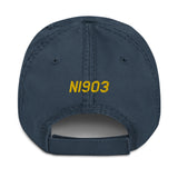 Airplane Embroidered Distressed Cap (AIRG9G3856-RO1) - Personalized with Your N#