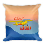 Aeronca Chief (Yellow) Airplane Custom Throw Pillow Case Stuffed & Sewn