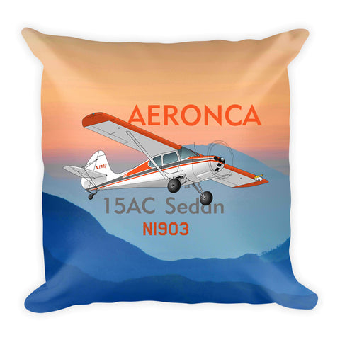 Aeronca 15AC Sedan Airplane Custom Throw Pillow Case Stuffed & Sewn