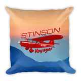 Stinson Voyager (Red#4) Airplane Custom Throw Pillow Case Stuffed & Sewn