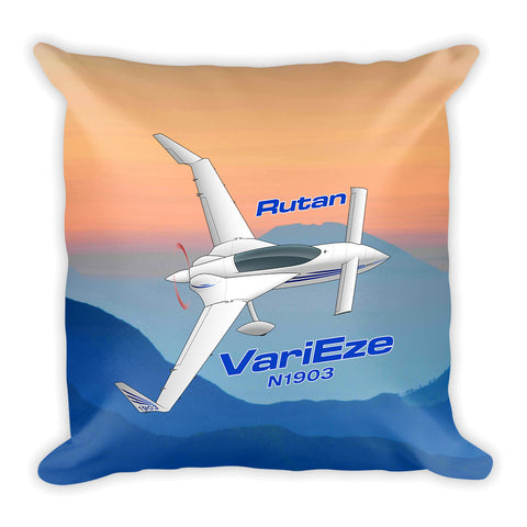 Rutan VariEze Airplane Custom Throw Pillow Case Stuffed & Sewn