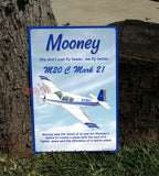 Mooney M20 / M20C (Blue/Silver#2) HD Airplane Sign