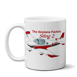 The Airplane Factory Sling 2 (Red) Airplane Ceramic Mug - Personalized