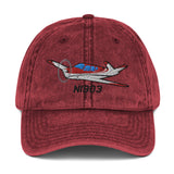 Airplane Embroidered Vintage Cap - AIR2552FEC35-RSB1 - Personalized with Your N#