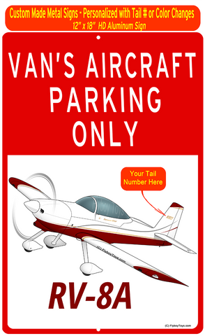 Van's Aircraft RV-8A (Red/Silver/Gold) HD Airplane Sign