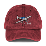Airplane Embroidered Vintage Cap (AIRM1EIM7A-R2) - Personalized
