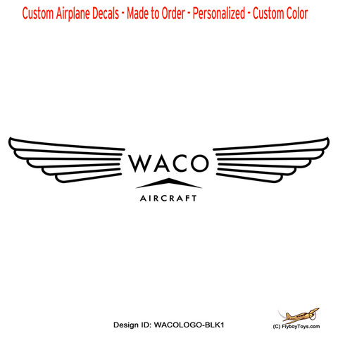 Waco Logo (Black) Airplane Design