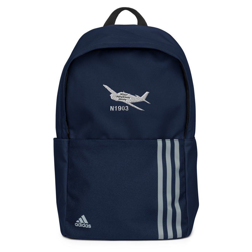 adidas backpack navy Custom Airplane Embroidered Adidas Backpack – Flyboy Toys