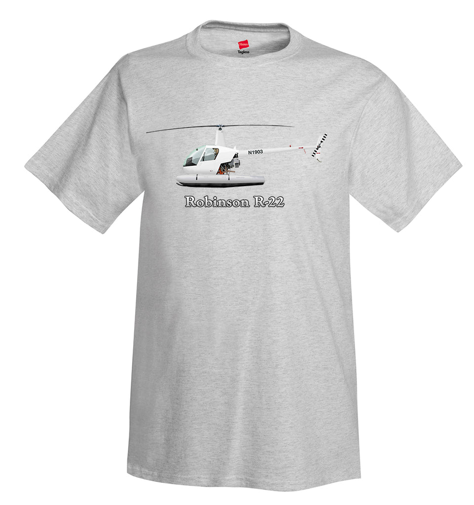 Robinson R-22 with Floats Helicopter T-Shirt - Personalized with Your N#