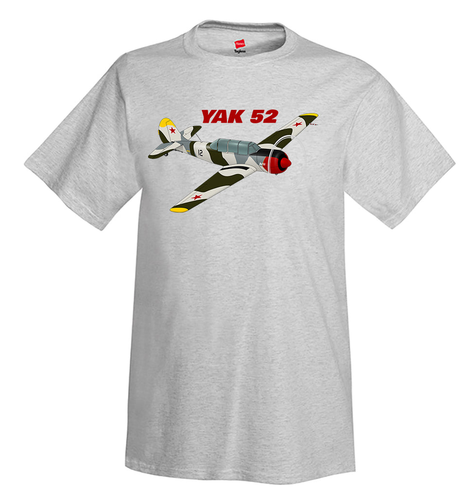Yakovlev Yak-52 (Green/Silver) Airplane T-Shirt - Personalized with Your N#