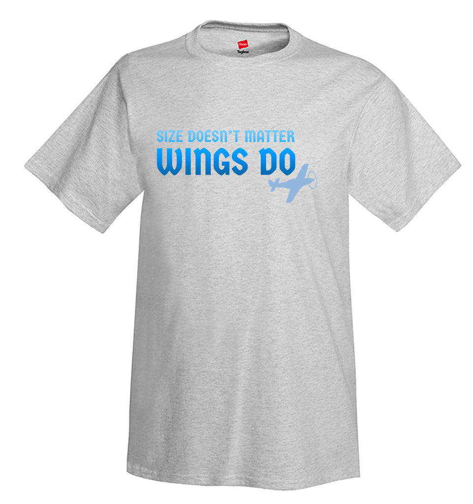Size Doesn't Matter Wings Do Airplane Aviation T-Shirt
