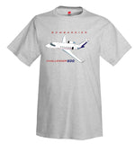Bombardier Challenger 600 (Red/Blue) Airplane T-Shirt - Personalized w/ Your N#
