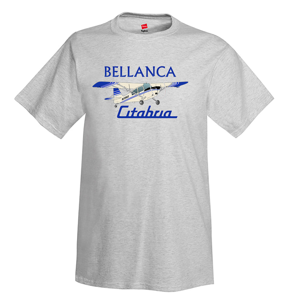 Bellanca Citabria 7KCAB (Cream/Blue) Airplane T-Shirt - Personalized w/ Your N#