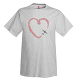 Smoke Heart Airplane Aviation T-Shirt