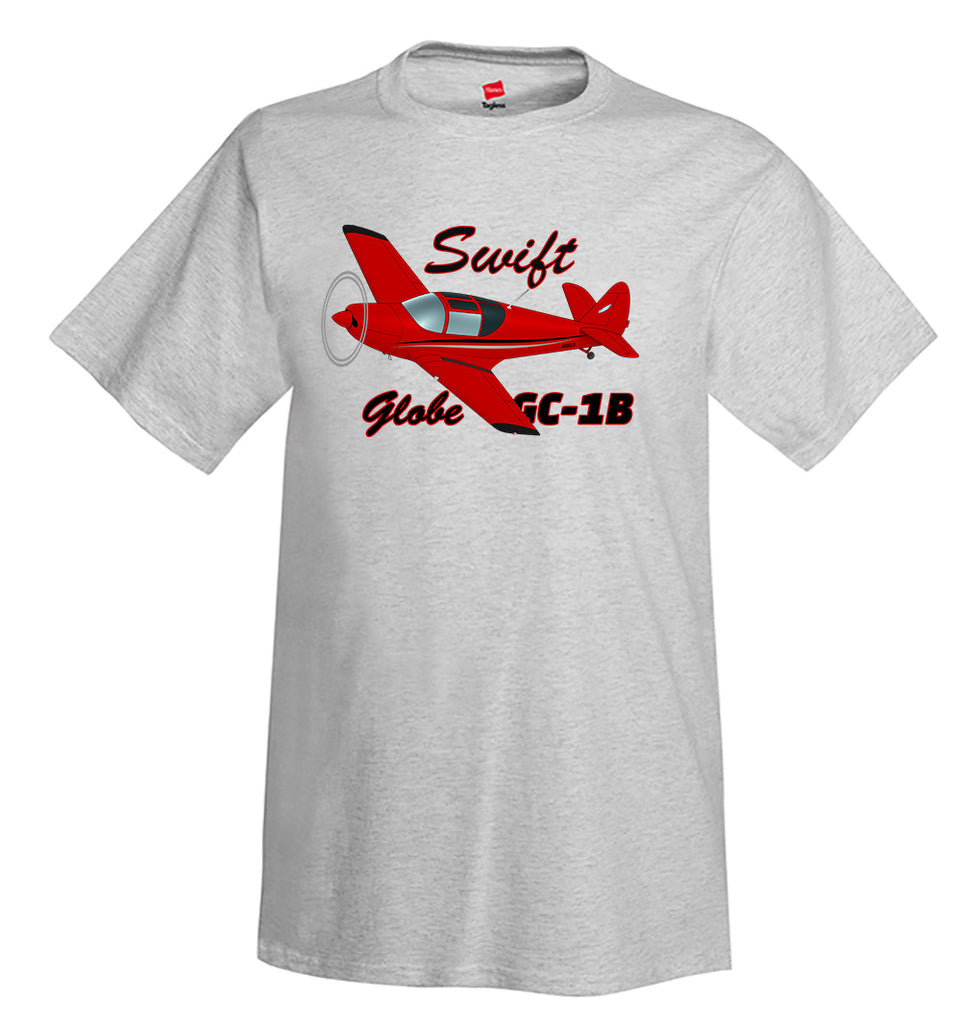Globe / Temco Swift GC-1B (Red/Black) Airplane T-Shirt - Personalized w/ Your N#