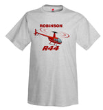 Robinson R44 (Red) Helicopter T-Shirt - Personalized with Your N#