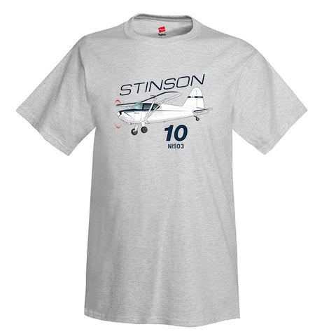 Stinson 10 (Blue) Airplane T-Shirt - Personalized with Your N#