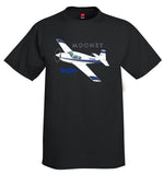 Mooney M20 / M20C (Blue/Black) Airplane T-Shirt - Personalized w/ Your N#