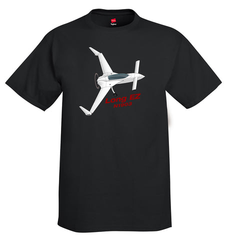 Rutan Model 61 Long EZ (White) Airplane T-Shirt - Personalized w/ Your N#