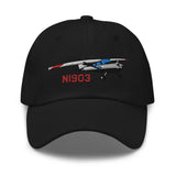 Airplane Embroidered Classic Dad Cap (AIR35JJ185-BLK1) - Add Your N#