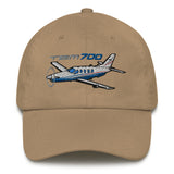 Socata TBM 700 Airplane Embroidered Classic Dad Cap (AIRJF3K2D700-BR1) - Personalized w/ Your N#