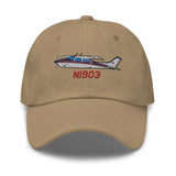 Airplane Embroidered Classic Custom Cap (AIR35JJ210K-BM1) - Personalized with N#