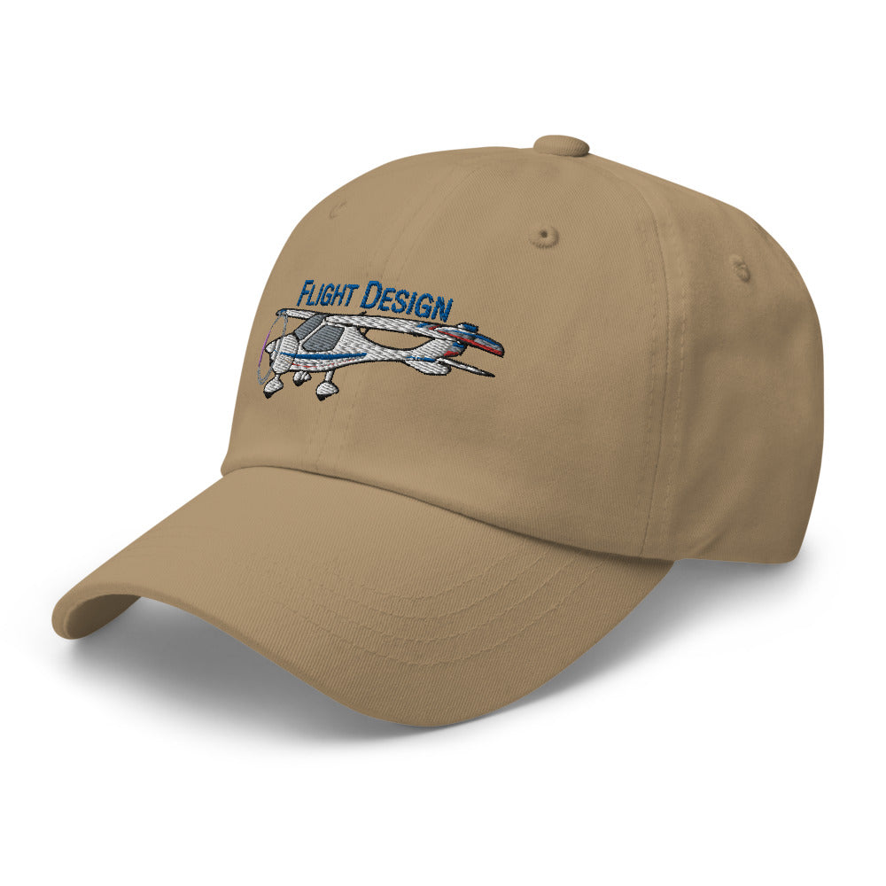 Flight Design Ctsw Airplane Embroidered Classic Dad Cap - Personalized w/ Your N#White