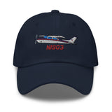 Airplane Embroidered Classic Custom Cap (AIR35JJ210K-BM1) - Personalized with N#