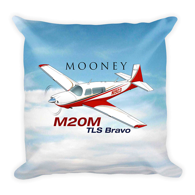 Mooney M20M TLS Bravo Airplane Custom Throw Pillow Case Stuffed & Sewn