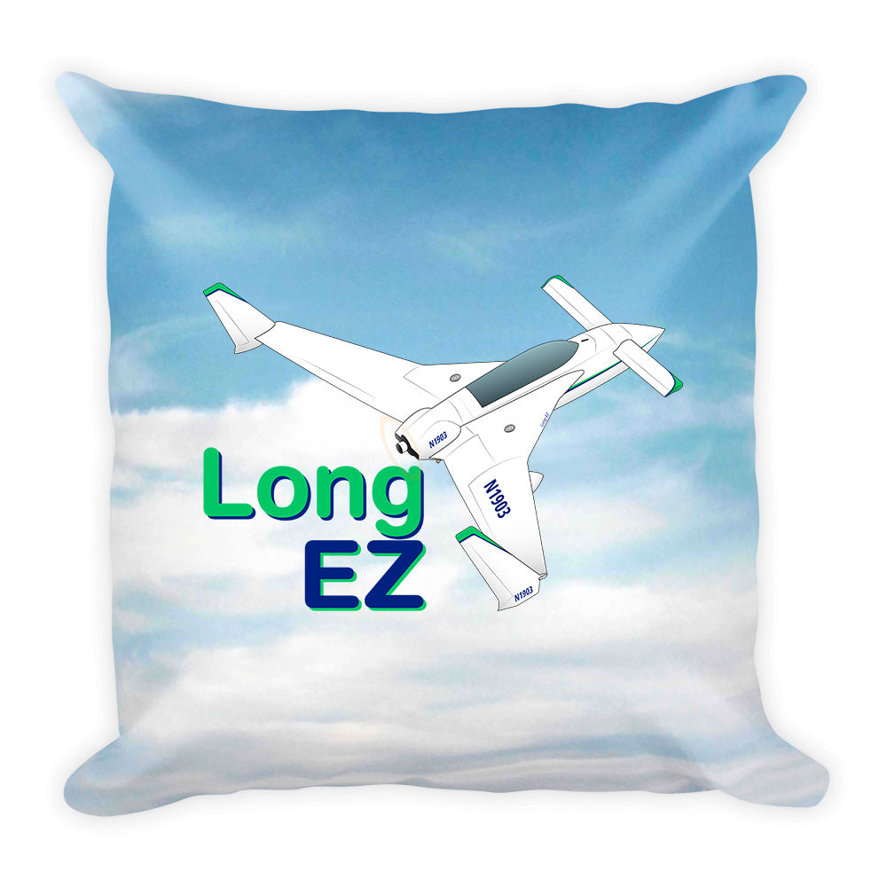 Rutan Model 61 Long-EZ Airplane Custom Throw Pillow Case Stuffed & Sewn