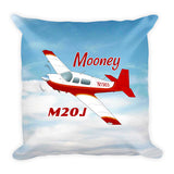 Mooney M20J / 201 Airplane Custom Throw Pillow Case Stuffed & Sewn