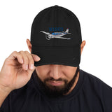 Airplane Design Embroidered Distressed Hat (AIR2552FEA36-BR6) - Add your N#
