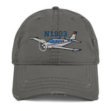 Airplane Design Embroidered Distressed Hat (AIR2552FEA36-BR6) - Add your N#
