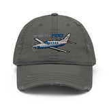 Socata TBM 700 Airplane Embroidered Distressed Cap- Personalized w/ Your N#