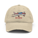 Airplane Embroidered Distressed Cap (AIRG9G385180-R1) - Add Your N#