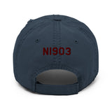 Airplane Embroidered Distressed Cap (AIRG9G3FD260-BURG1) - Personalized with Your N#