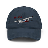 Airplane Design Embroidered Distressed Hat AIR35JJ177I7-RG1 - Add your N#