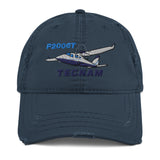 Tecnam P2006T Airplane Embroidered Distressed Cap - Personalized