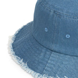 Custom Distressed denim bucket hat