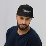 Airplane Embroidered Flat Bill Cap (AIR2552FEV35A-BR2) - Add your N#