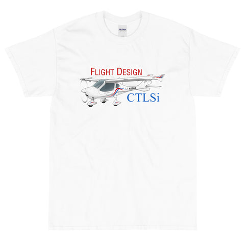 Flight Design CTLSi (Red/Blue) Airplane T-Shirt - Personalized with your N#