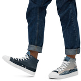 Custom Men’s High Top Canvas Shoes (Mountain) - Add your Aircraft