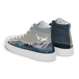 Custom Men’s High Top Canvas Shoes (Mountain) - Add your Aircraft