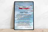 High Flight HD Airplane SIGN-HIGHFLIGHT-AIR255452-SR1 - Personalized with Your N#